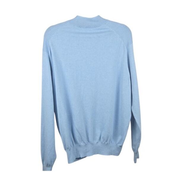 Peter Millar Crown Soft Quarter-Zip Sweater Light Blue Size Large - Picture 3 of 8